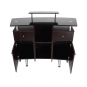 J&A Reception Desk With Glass Top 3pcs -Walnut Brown DP-3313