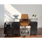 J&A Nail Table Walnut With Black Glass Top (2pcs/set)DP-3438