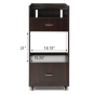 J&A WorkStation Trolley (2pcs) - Walnut/Black Glass Top