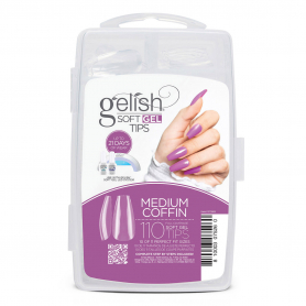 Gelish Clear Soft Gel Tips Medium Coffin 110 Tips 1270006