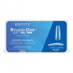 Entity Soft Gel Tips Long Coffin 650 Tips 10 Sizes 5600011