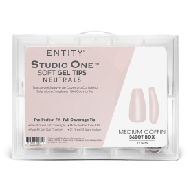 Entity Soft Gel Tips Medium Coffin 360CT Light Nude 5600016