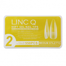 Linc Q Nail Tips 2 Full Tip Medium Stiletto 550PC 89470