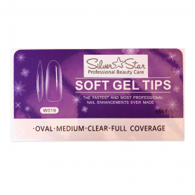 Silver Star Gel Tips 550PC Oval Clear Full Coverage M W019