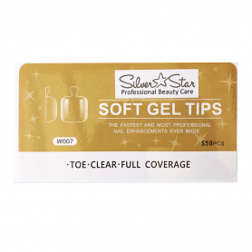 Silver Star Gel Tips 550PC Toe Clear Full Coverage W007