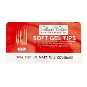 Silver Star GelTips 550PC OvalClearFull Coverage Matt M W019