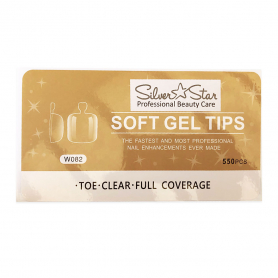 Silver Star Gel Tips 550PC Toe Clear Full Coverage W082