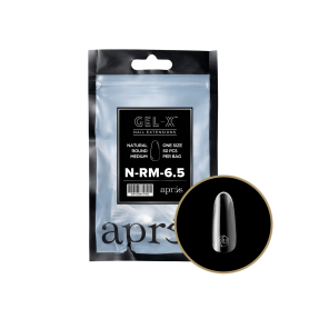 Apres Gel-X  Tips Natural Round Medium 50PK NRM6.5