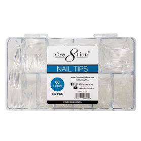 Cre8tion Nail Tips 600pcs 06 Clear  Coffin 15139