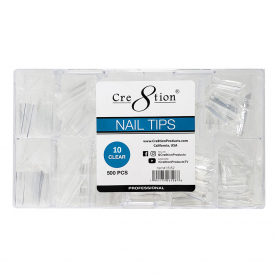 Cre8tion Nail Tips 500 pcs 10 Clear Straight 15147