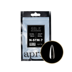 Apres Gel-X Tips Natural Stiletto Medium Refill Bag NSTM7