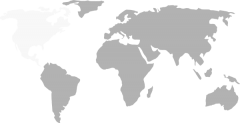 World map with north America highlighted