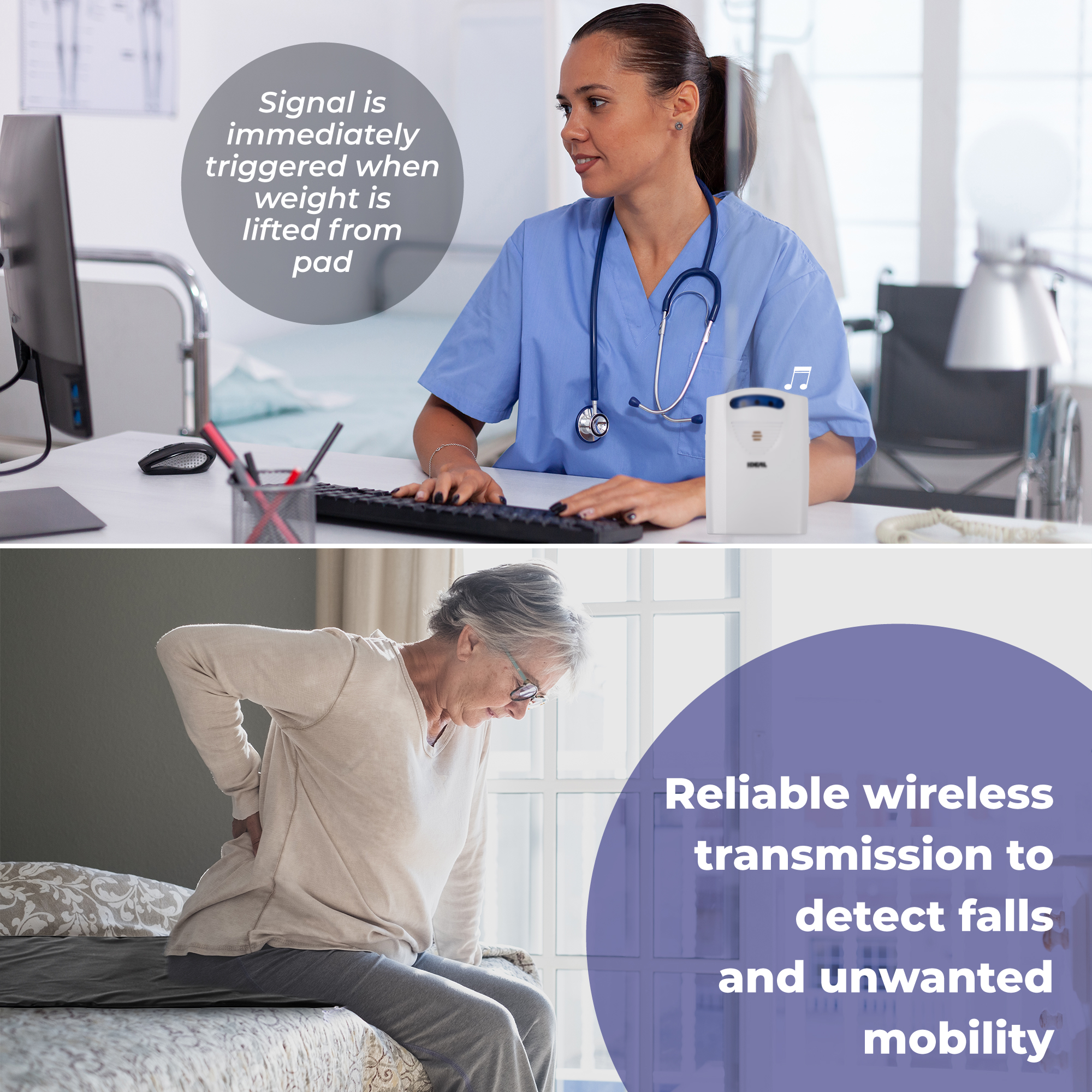 Wireless Bed Alarm For Fall Prevention For Elderly