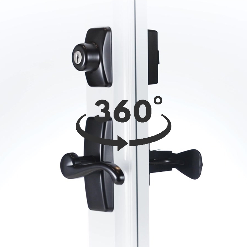 GL Storm Door Lever Set With Keyed Deadbolt Lock, Black