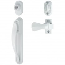 Discontinued: DX Pull Handle And Keyed Deadbolt, White