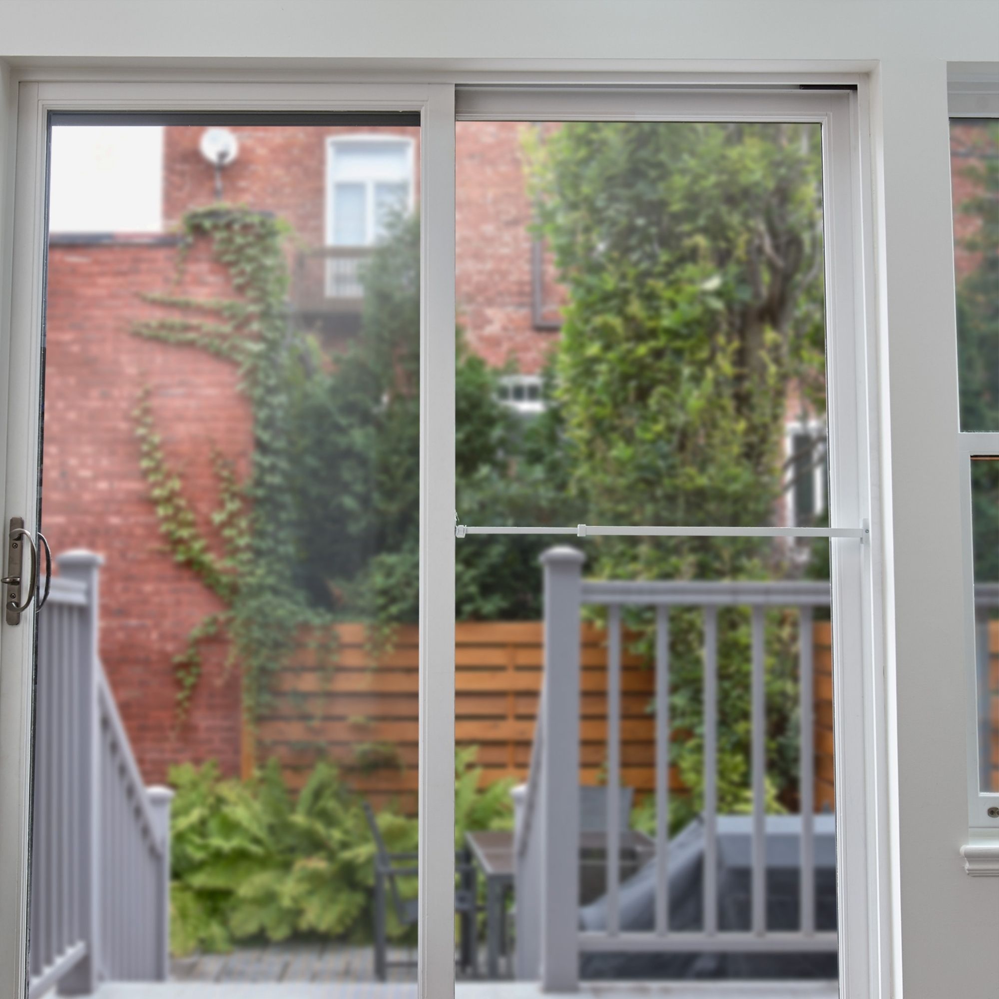 Patio Door Bar with AntiLift Lock, White, Retail Packaging Ideal