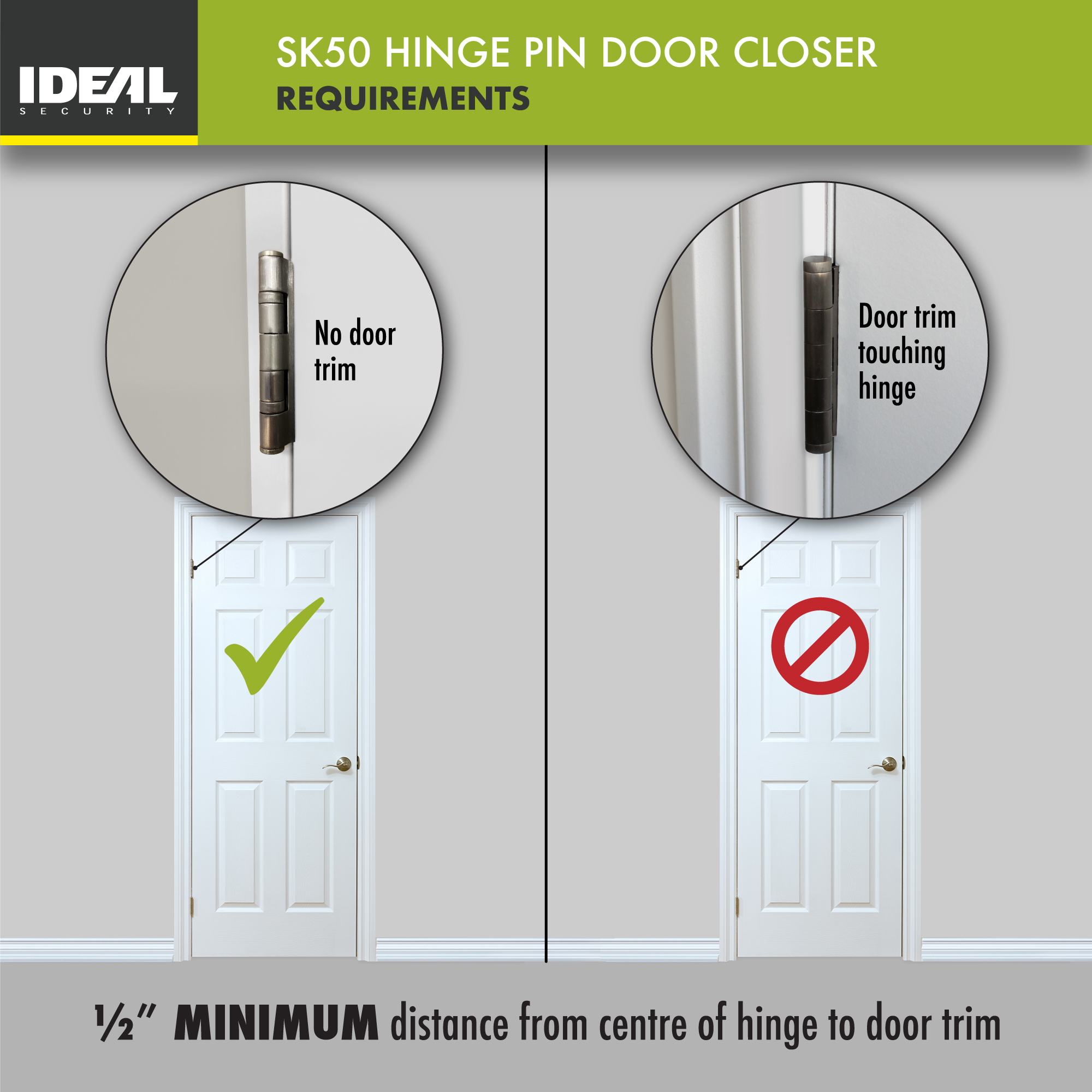 Hinge Pin Door Closer, 30 lbs