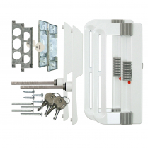 Patio Door Handle Set With Keyed Lock, White (2-Pack)