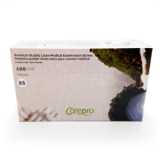 CarePro Latex Powder Free Exam Gloves Natural 100PC XSmall