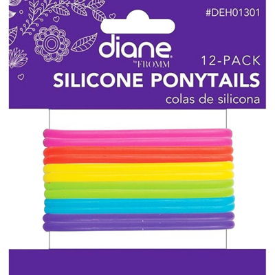 Diane Silicone Ponytails 12- pack Mul #DEH01301