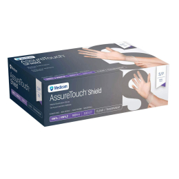 Medicom AssureTouch Shield Medical Exam Vinyl Gloves S 15618