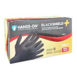 Hands On Blackshield Nitrile Black Gloves Small 110BLK 73221
