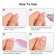 3in1 3D Love Heart Cat Eye Magnet Blue 34020