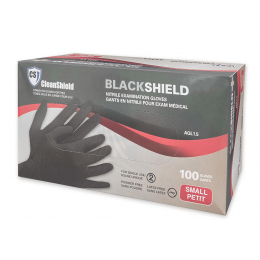 CleanShield Nitrile Exam Gloves Black 100pcs SM 110BLK/73278