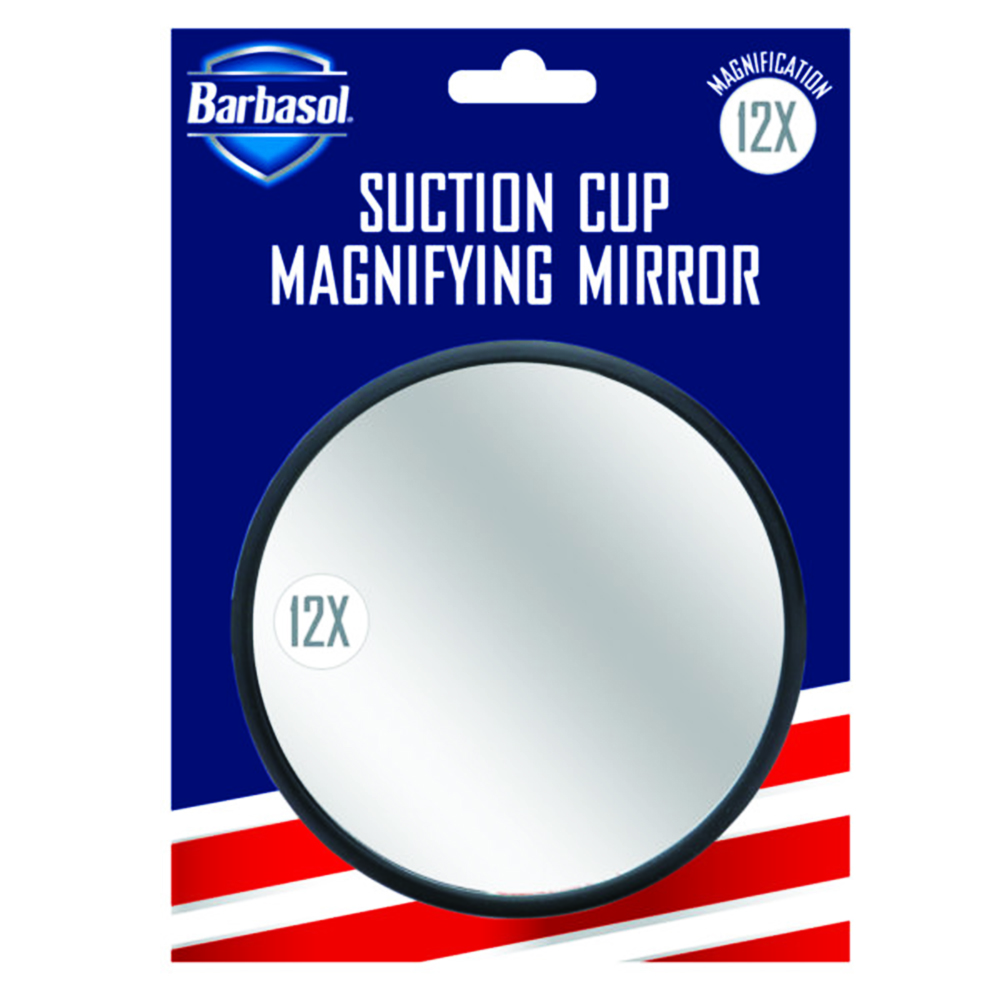 Barbasol Suction Cup 12X Magnifying Mirror 5" CBG1-9500-BLK