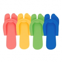Disposable Foam Slippers Mixed Colors 12-PK - DSF-M504