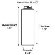 Plastic Squeezable Cylinder Bottle 16 oz 18126