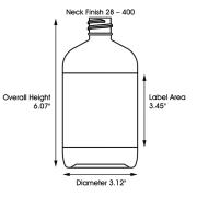 Boston Round Squeezable Bottles 16 oz 18128