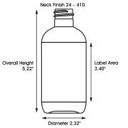 Boston Round Squeezable Bottles 8 oz 18129