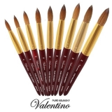 Valentino Kolinsky Acrylic Brush Cherry Wood/Gold Ferrule#22
