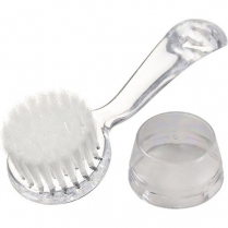 Facial Cleaning Brush, Clear Handle - White Silk Hair 00597