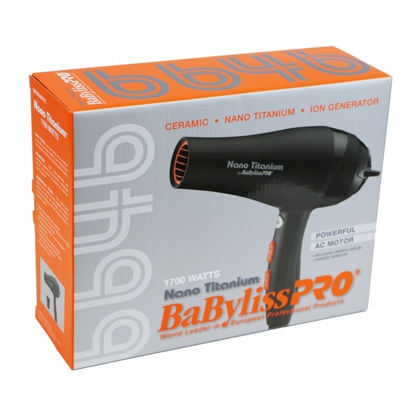 BABYLISS PRO Ionic, Nano-Titanium & Ceramic Hair Dryer 1700W BABYLISS PRO Ionic, Nano-Titanium & Ceramic Hair Dryer 1700W