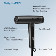 BaBylissPRO High-speed Nano Light Hairdryer BNTC9200MBC