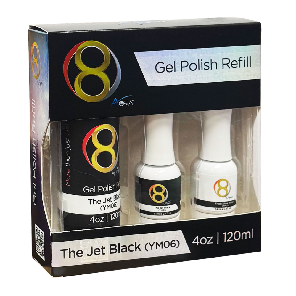 Aora The Jet Black Kit 4oz Refill, YM06, Free YM01 & YM06 0.47oz Aora The Jet Black Kit 4oz Refill, YM06, Free YM01 & YM06 0.47oz