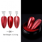 Metal Mirror Effect Nail Glitter Powder Red 46283-4