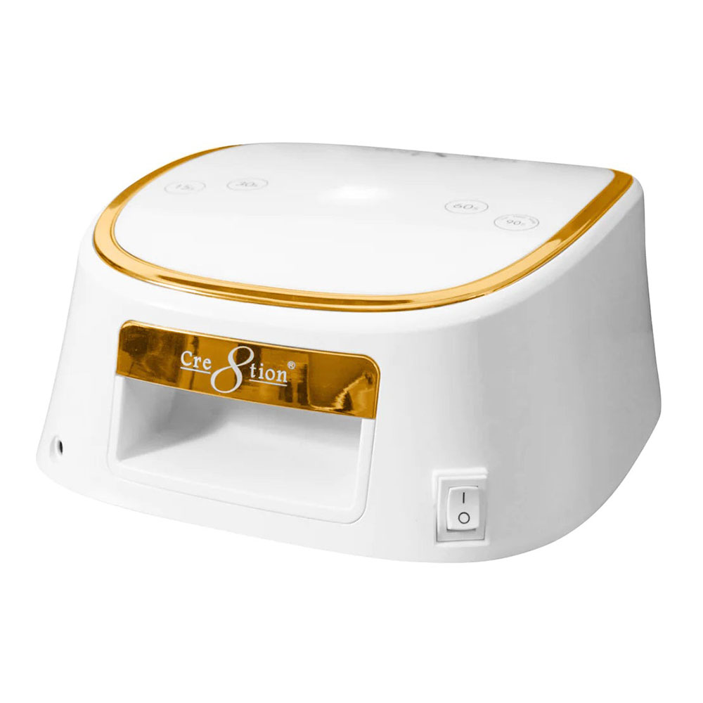 Cre8tion Cordless LED Lamp - White with Gold Rim, 13198-GR Cre8tion Cordless LED Lamp - White with Gold Rim, 13198-GR