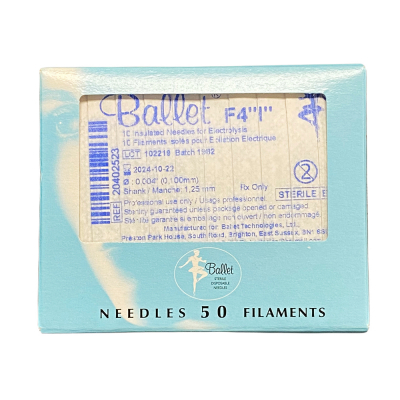 Ballet Insulated Electrolysis Needles 50PK F4"I" 02523
