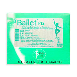 Ballet Stainless Steel Electrolysis Needles F12 -50/pk 02569