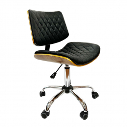 Wooden Back Diamond Chair Black High Piston 6054-BLK