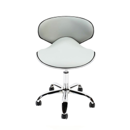 J&A Euro Pedi/Mani Stool - White - High Piston