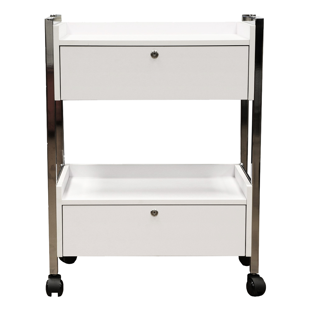 Trolley White 2 For Facial/Waxing W/Lock, LK4206