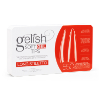 Gelish Clear Soft Gel Tips Long Stiletto 550 Tips 1168097