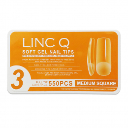 Linc Q Nail Tips 3 Full Tip Medium Square 550PC 89471