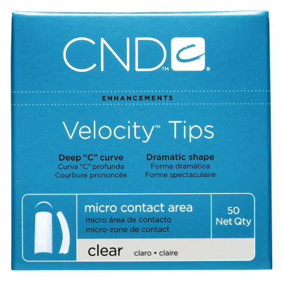 CND Velocity Tips Clear 50 pk Size 8 16988