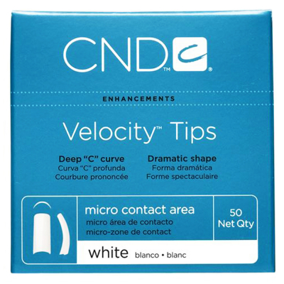 CND Velocity Tips White 50 pk Size 4 16934