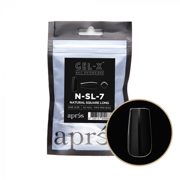 aprés GEL-X Apres Gel-X Individual Tips Natural Square Long 50PK NSL7